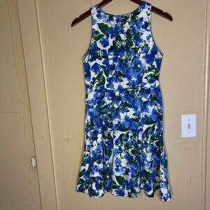 Milly Blue and Green Floral Dress